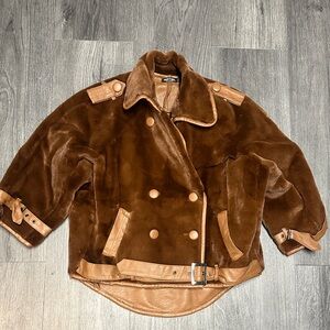 Nasty Gal Chocolate Teddy Jacket